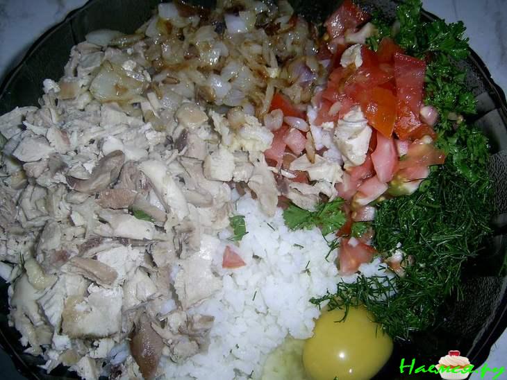 Кабачки фаршированные курицей и рисом