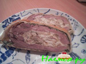 Фаршированный язык в тесте