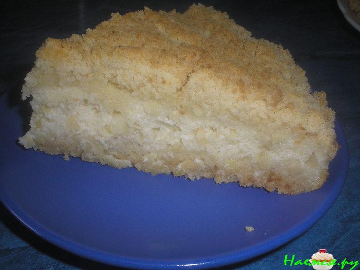 Пирог с творогом и яблочками