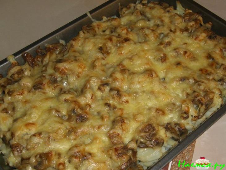 Цветная капуста под грибным соусом