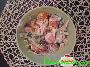 Салат с индейкой и фасолью