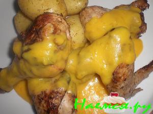 Куриные крылышки + ножки под апельсиновым соусом