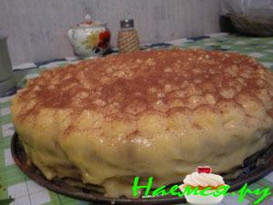 Торт "Баунти" со сливочным кремом с коньяком