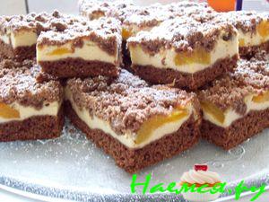 Абрикосово-шоколадный пирог с творогом и посыпкой "Штрейзель" 