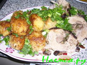 Персиковая свининка с разными вкусностями Персиковая свининка с разными вкусностями