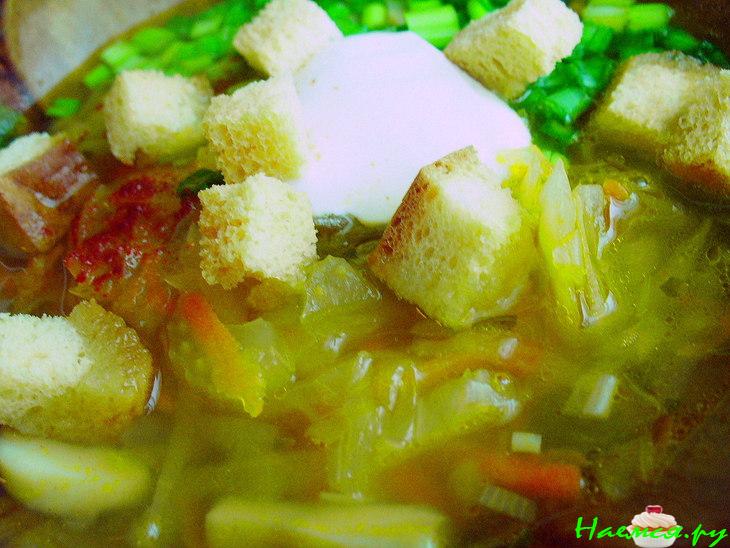 Щи из квашенной капусты(постные)