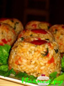 Рисовые тимбали с моцареллой (Sformatini di riso alla mozzarella)