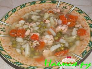 Суп из сёмги с овощами