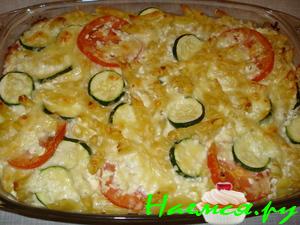 Запеканка из кабачков с рожками