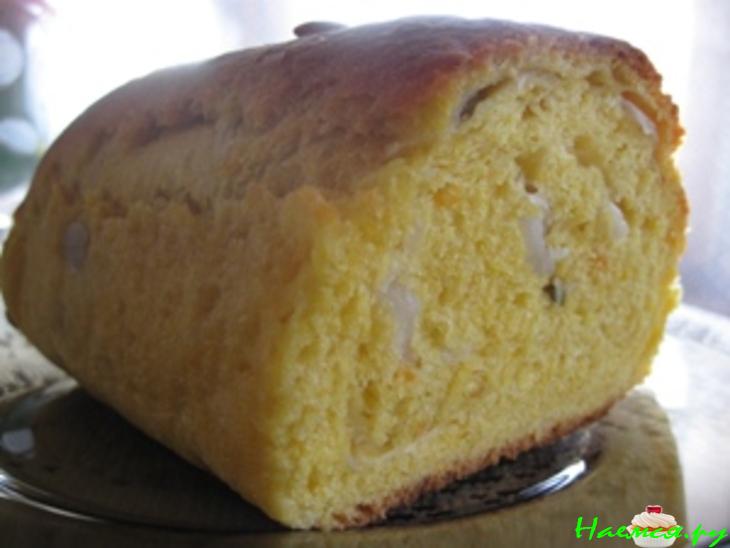 Тыквенный хлеб с репчатым луком и семечками