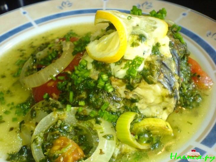 Скумбрия из духовки со шпинатом