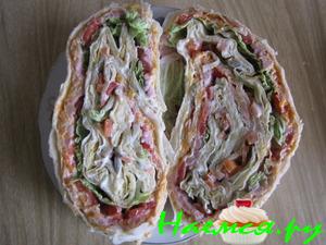 Рулеты из лаваша с паштетом