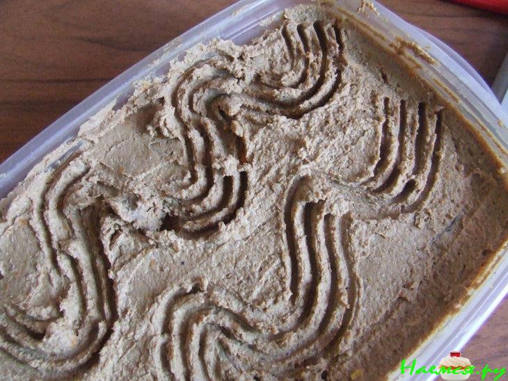 Паштет из печени цыплят, приготовленный без предварительной обжарки составляющих