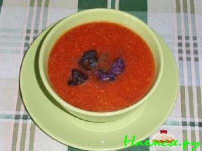 Томатный суп с чесночком
