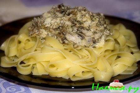 Паста с шампиньонами