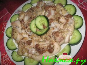 Морской язык в кляре из грецких орешков