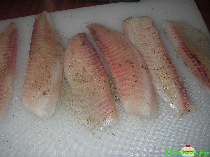 Тилапия под шафрановым соусом с моцареллой Тилапия под шафрановым соусом с моцареллой