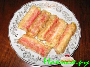 Крабовые палочки с сыром, в кляре