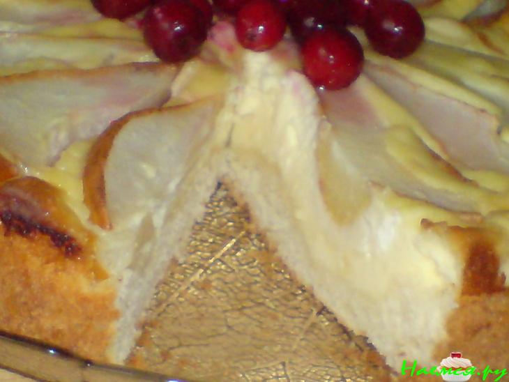 Грушевый тортик с клюквой