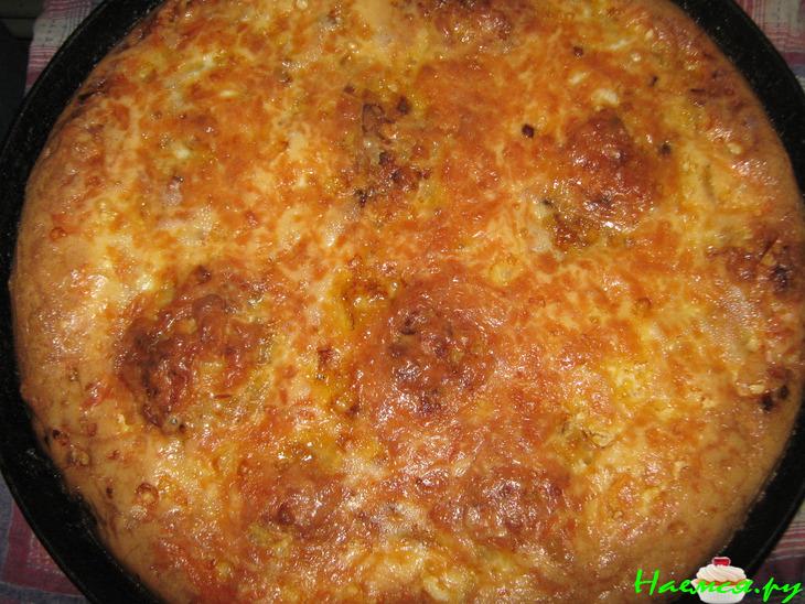 Луковый пирог со сметанно-сырной заливкой Луковый пирог со сметанно-сырной заливкой