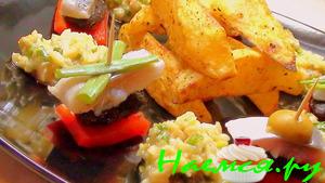 Канапе с пикантной фасолью и селёдкой. Вариант подачи селёдочного салата Канапе с пикантной фасолью и селёдкой. Вариант подачи селёдочного салата