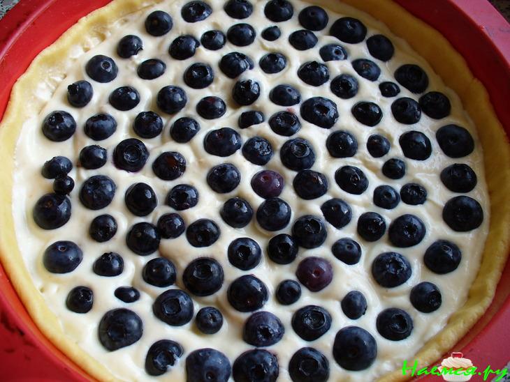 Творожный пирог с черникой