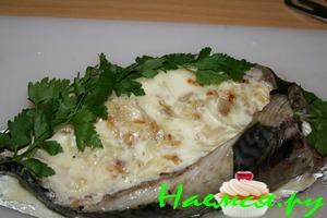 Скумбрия фаршированная с моцареллой