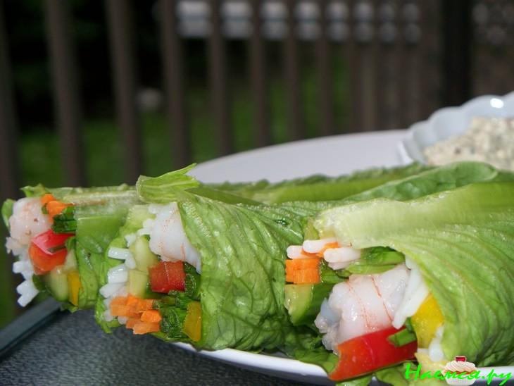 Летние роллы с креветками 