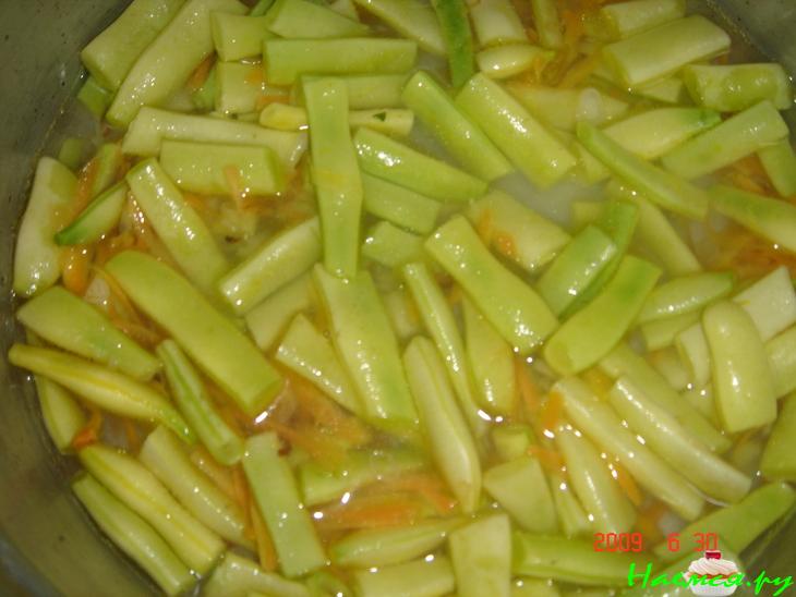 Тушеная стручковая фасоль (шпарагивка)