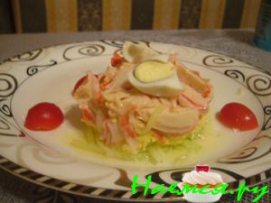 Салатик лёгкий крабовый