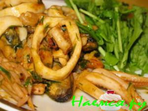 Морской коктейль - фламбе