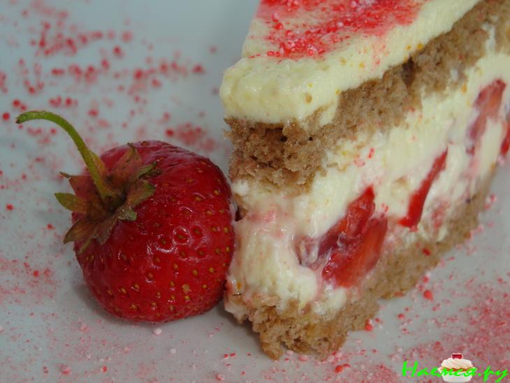 Торт с клубникой и белым шоколадом. Нежный Торт с клубникой и белым шоколадом. Нежный