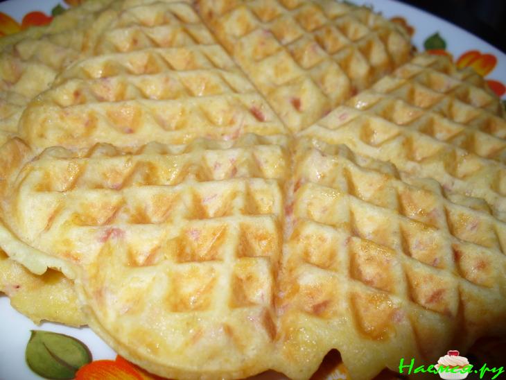 Сырные Вафли с ветчиной 