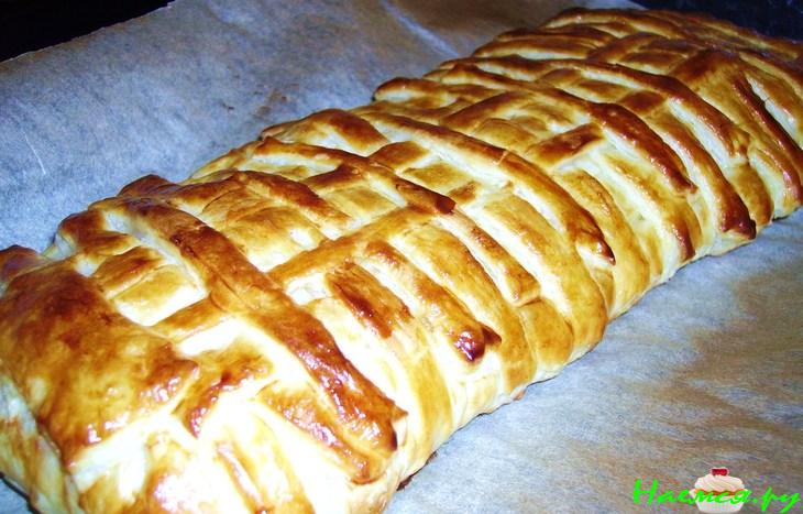 Слойка-пирог с рыбными палочками (мужской подход)