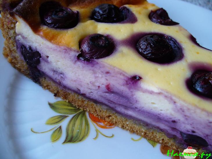Творожный пирог с черникой