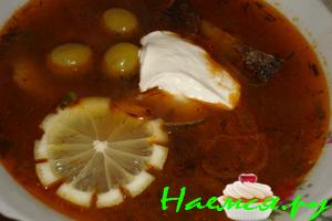 Рыбная солянка с форелью и судаком Рыбная солянка с форелью и судаком