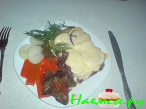 Мясо с брынзой