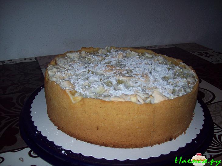Пирог с ревенем и яблоками 
