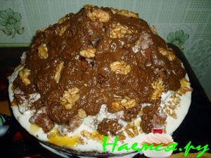 Торт "Графские развалины" с кремом в глазури