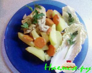 Курица в горшочке с молоком