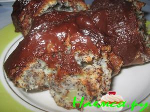 Кекс маковый с шоколадной помадкой 