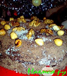 Торт "Наслаждение" с кремом в глазури