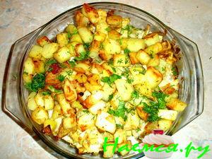 Печеная рыба с картофелем