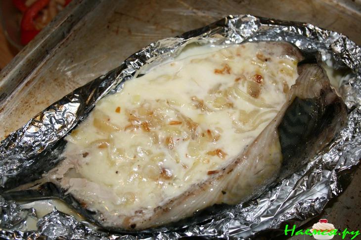 Скумбрия фаршированная с моцареллой