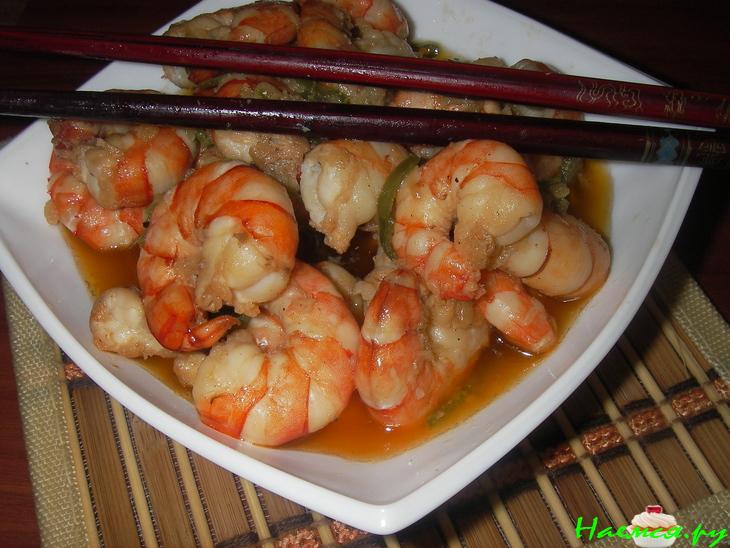 Острые креветки с соусом Острые креветки с соусом
