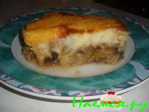 Овощная запеканка с фаршем