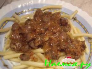 Сердечко куриное в кисло-сладком соусе