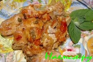 Курочка с мятой и помидорами