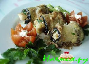 Кабачковые рулетики с рыбой и сыром