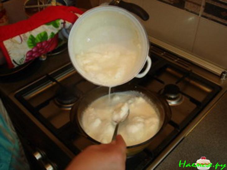 Молочный сладкий суп с клецками